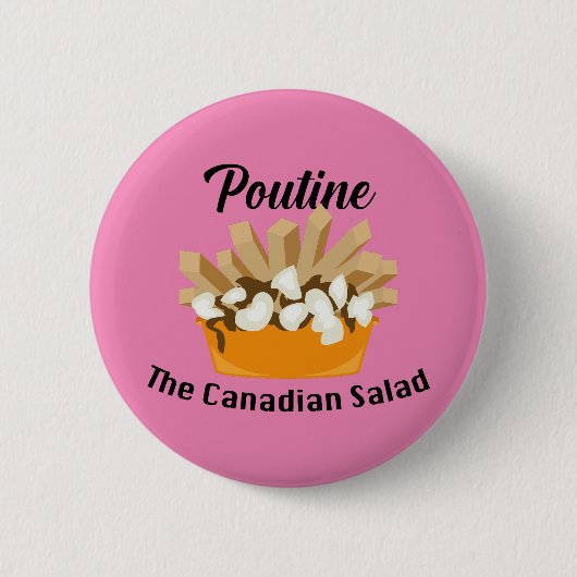 Poutine, de Canadese salade - ronde Button (Voorkant)