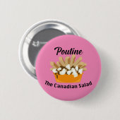 Poutine, de Canadese salade - ronde Button (Voorkant /achterkant)