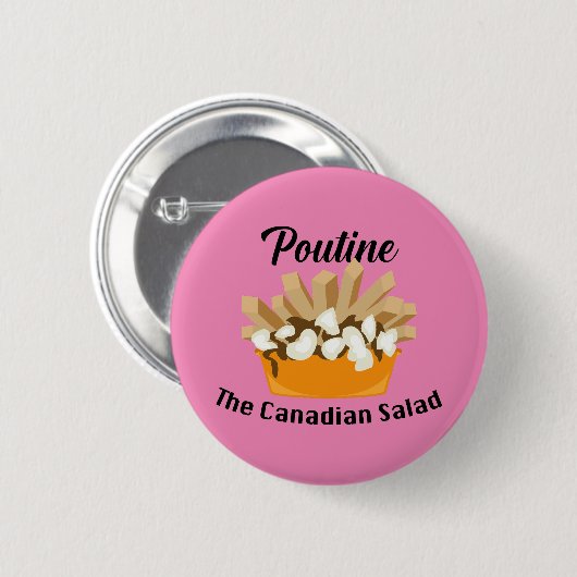 Poutine, de Canadese salade - ronde Button (Voorkant /achterkant)