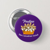 Poutine, de Canadese salade - ronde Button (Voorkant /achterkant)