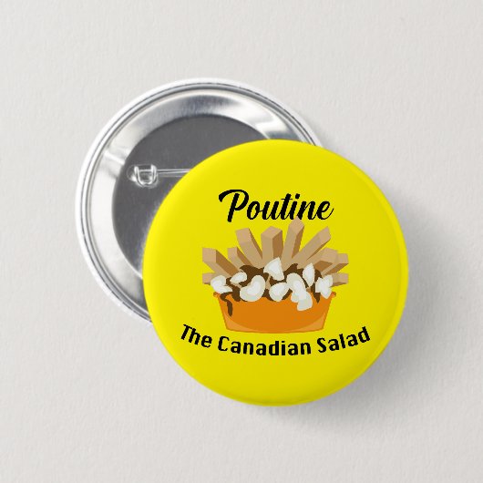 Poutine, de Canadese salade - ronde Button (Voorkant /achterkant)
