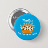 Poutine, de Canadese salade - ronde Button (Voorkant /achterkant)