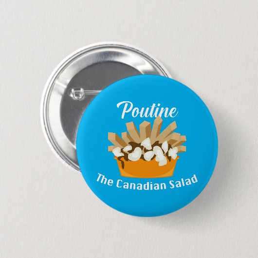Poutine, de Canadese salade - ronde Button (Voorkant /achterkant)