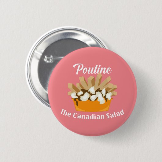 Poutine, de Canadese salade - ronde Button (Voorkant /achterkant)