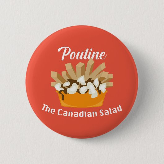 Poutine, de Canadese salade - ronde Button (Voorkant)