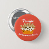 Poutine, de Canadese salade - ronde Button (Voorkant /achterkant)