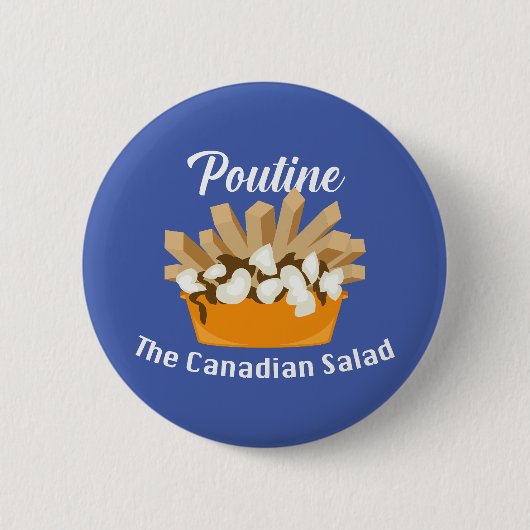 Poutine, de Canadese salade - ronde Button (Voorkant)