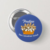 Poutine, de Canadese salade - ronde Button (Voorkant /achterkant)