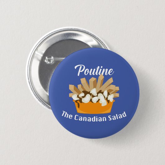 Poutine, de Canadese salade - ronde Button (Voorkant /achterkant)