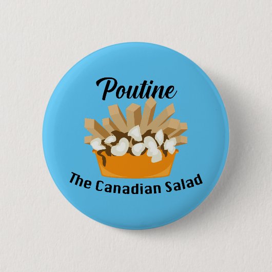 Poutine, de Canadese salade - ronde Button (Voorkant)