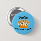Poutine, de Canadese salade - ronde Button (Voorkant /achterkant)