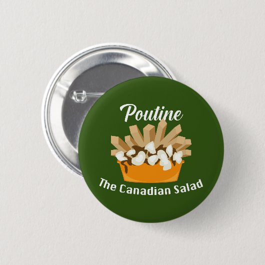 Poutine, de Canadese salade - ronde Button (Voorkant /achterkant)