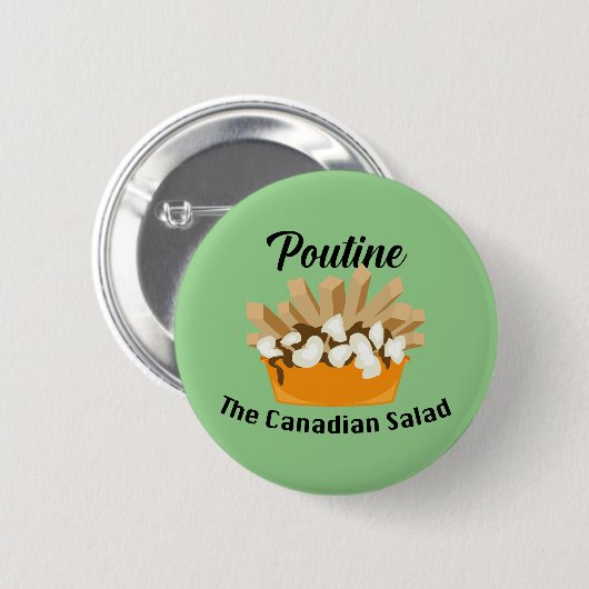 Poutine, de Canadese salade - ronde Button (Voorkant /achterkant)