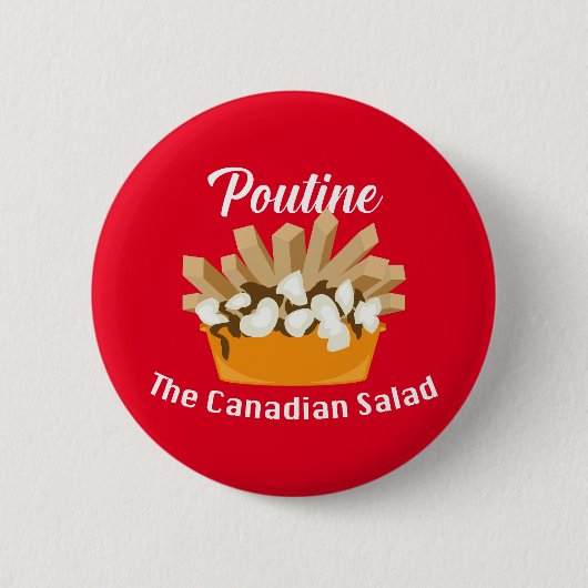 Poutine, de Canadese salade - ronde Button (Voorkant)