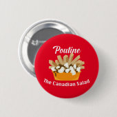 Poutine, de Canadese salade - ronde Button (Voorkant /achterkant)