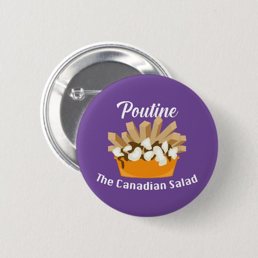 Poutine, de Canadese salade - ronde Button (Voorkant /achterkant)