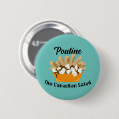 Poutine, de Canadese salade - ronde Button (Voorkant /achterkant)