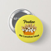 Poutine, de Canadese salade - ronde Button (Voorkant /achterkant)