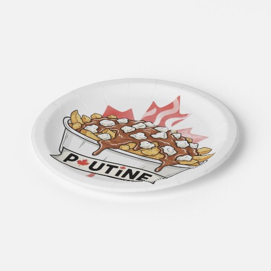Poutine Papieren Bordje (Gekanteld)