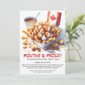 Poutine & Proud – Uitnodiging voor Canada Day Food (Staand voorkant)