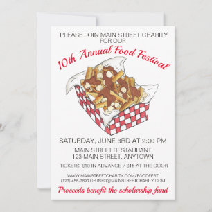 Poutine Quebec Canada Canadian Food Festival Party Kaart