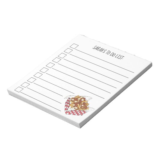 Poutine Quebec Canada Canadian Food French Fries Notitieblok (Linkerzijde)