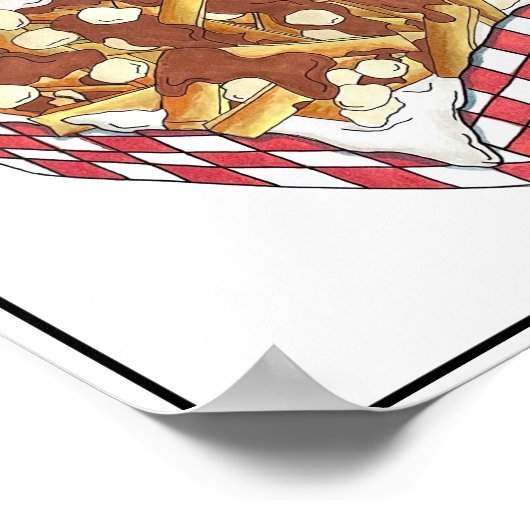 Poutine Quebec Canada Canadian Food French Fries Poster (Hoek)