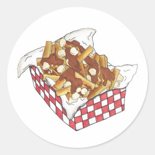 Poutine Quebec Canada Canadian Food French Fries Ronde Sticker