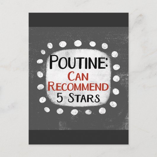 Poutine Review 5 sterren Briefkaart (Voorkant)