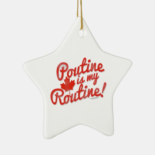Poutine Thats my Routine Keramisch Ornament (Rechts)