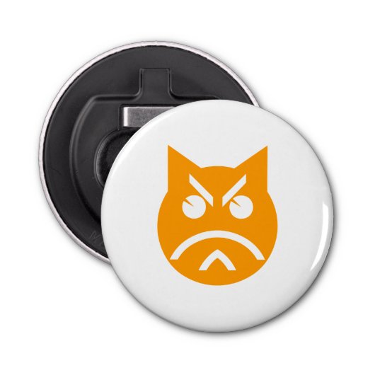 Pouting Emoji Cat Button Flesopener (Voorkant)
