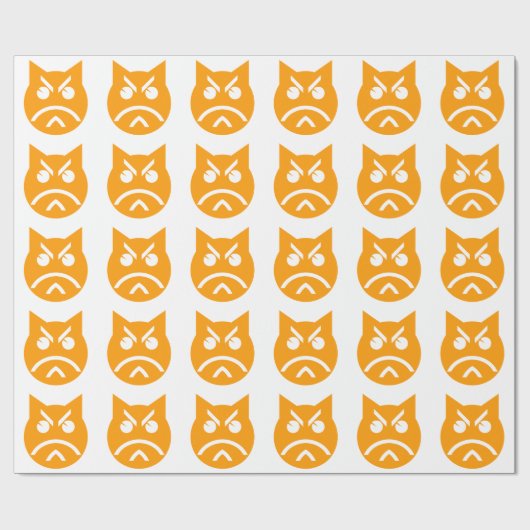 Pouting Emoji Cat Cadeaupapier (Vlak)