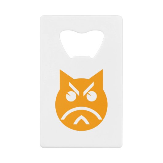 Pouting Emoji Cat Creditkaart Flessenopener (Voorkant)