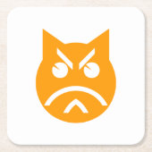 Pouting Emoji Cat Kartonnen Onderzetters (Voorkant)