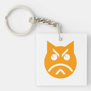 Pouting Emoji Cat Sleutelhanger