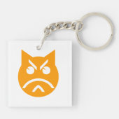 Pouting Emoji Cat Sleutelhanger (Achterkant)