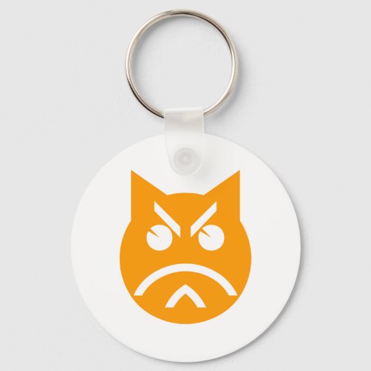 Pouting Emoji Cat Sleutelhanger (Voorkant)