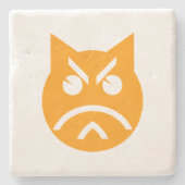 Pouting Emoji Cat Stenen Onderzetter (Voorkant)