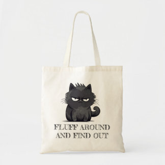 Pouty Black Cat: Pluizig en ontdek het Tote Bag