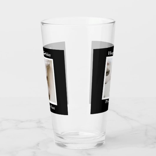 Pouty Face Cute Dog 40th Birthday Black Glas (Links)