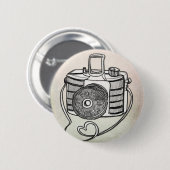 POUVA VERLIEZEN IN KLEUR MET VOL25 RONDE BUTTON 5,7 CM (Voorkant /achterkant)