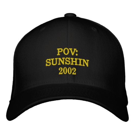 POV SUNSHIN 2002 Embroidered Black  Geborduurde Pet (Voorkant)
