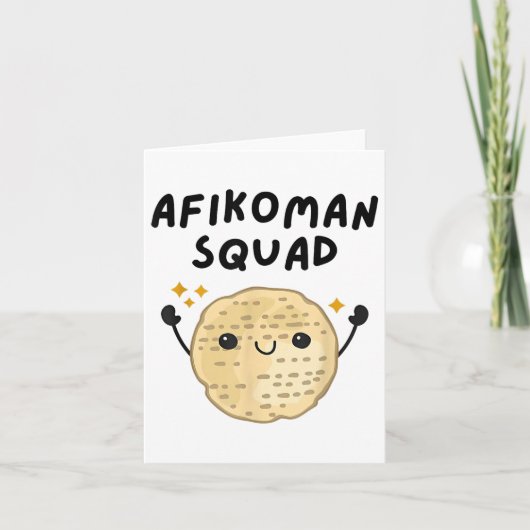 Pover Afikoman Squad Schattige Pesach Peuter Kinde Kaart (Voorkant)