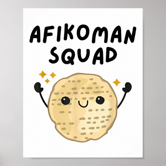 Pover Afikoman Squad Schattige Pesach Peuter Kinde Poster (Voorkant)