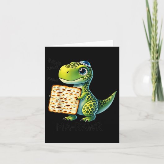 Pover Maror Ma-roar Dinosaur Funny Pesach Peuter Kaart (Voorkant)