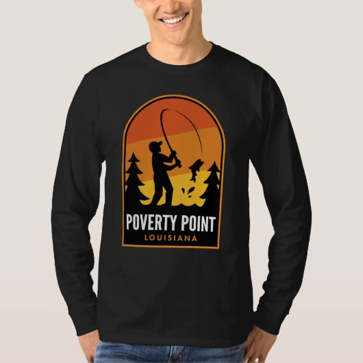 Poverty Point Louisiana Fishing T-shirt (Voorkant)