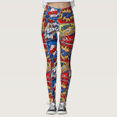 Pow Bang Boom! Fun Super Hero Leggings (Voorkant)