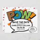 POW Bewaar de datum Fun Retro Comic Book Pop Art Kaart (Voorkant / Achterkant)