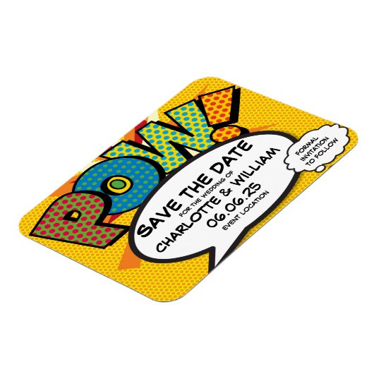 POW Bewaar de datum FunModern Kleurrijk Magneet (Linkerzijde)