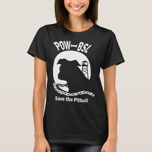 Pow BSL Red de Pitbull T-shirt (Voorkant)